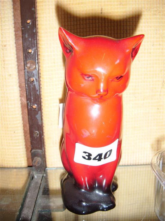 Royal Doulton flambe cat